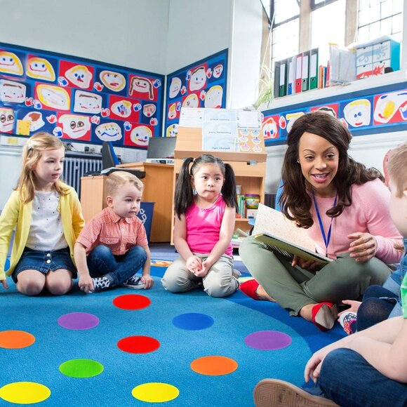 Velcro Carpet Circles for Kindergarten Class 48 Piece Set Teachers School - Picture 1 of 5